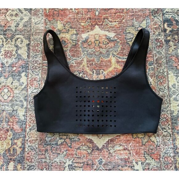 Clover Canyon Small Neoprene Bikini Swim Top with Laser Cutout - Picture 1 of 4